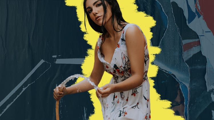 Woman with hose