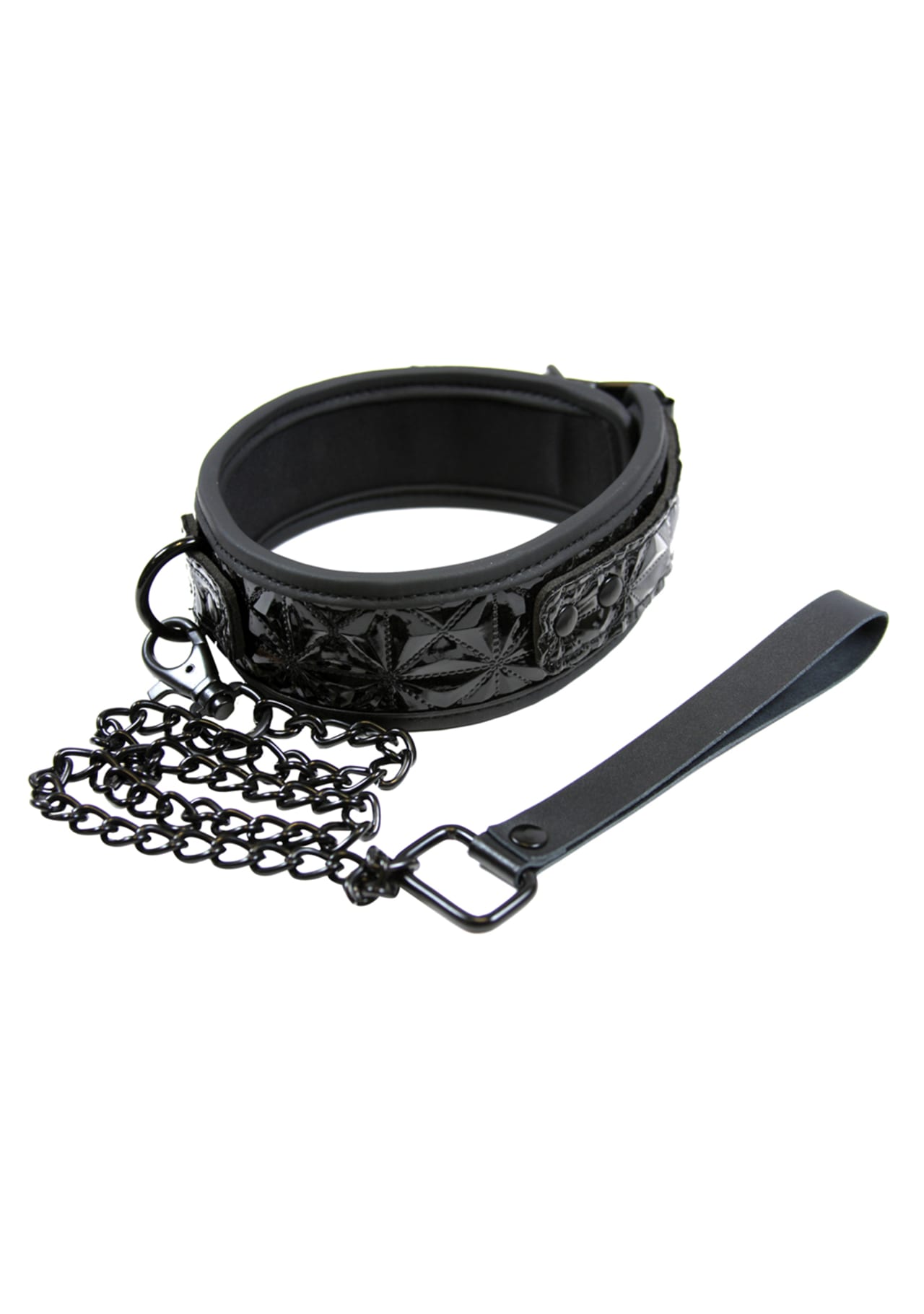 Sinful Bondage Collar and Leash - Black