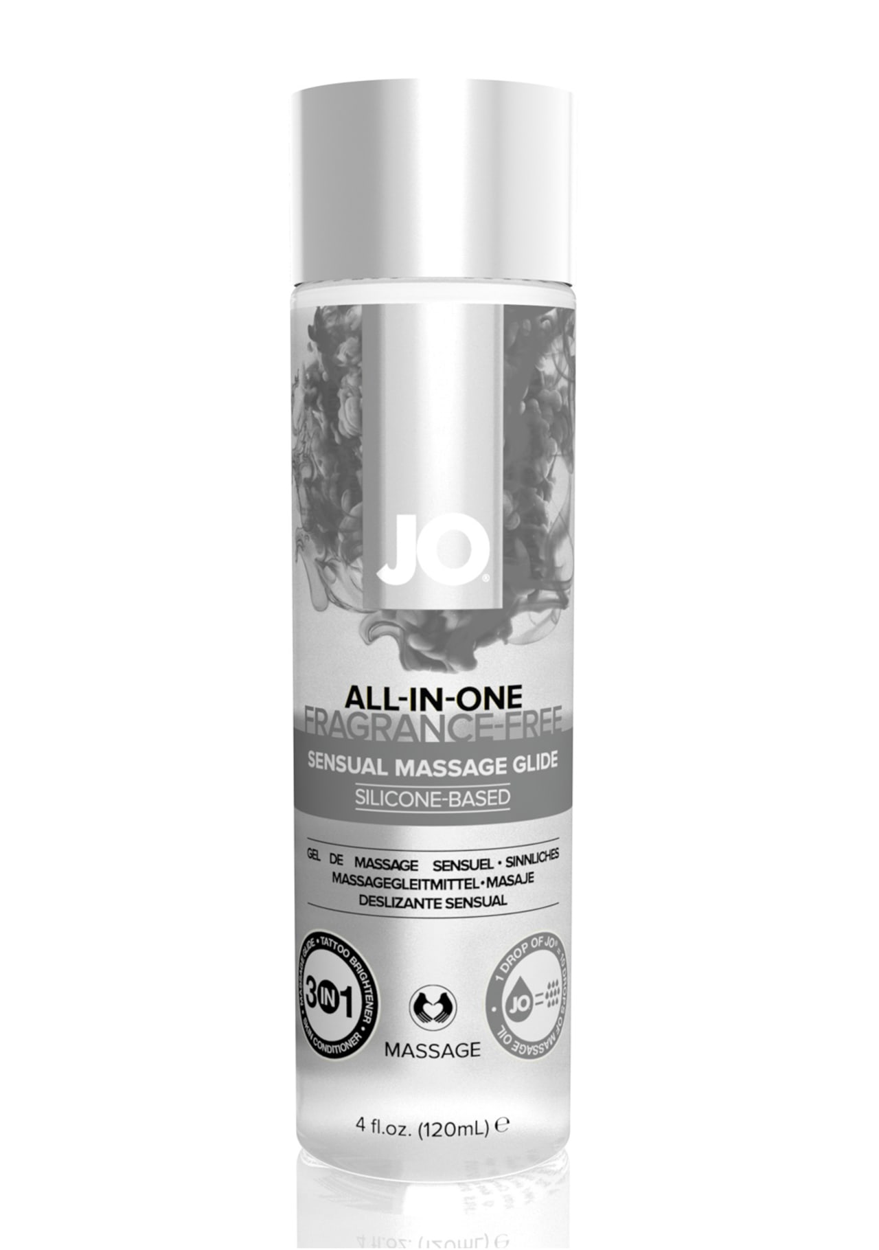 JO All-In-One Sensual Massage Glide - Fragrance Free - 4 oz.