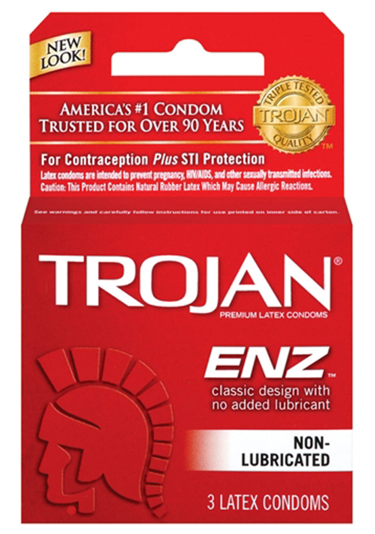 Trojan Regular ENZ Non-Lubricated Condoms - 3 Pack