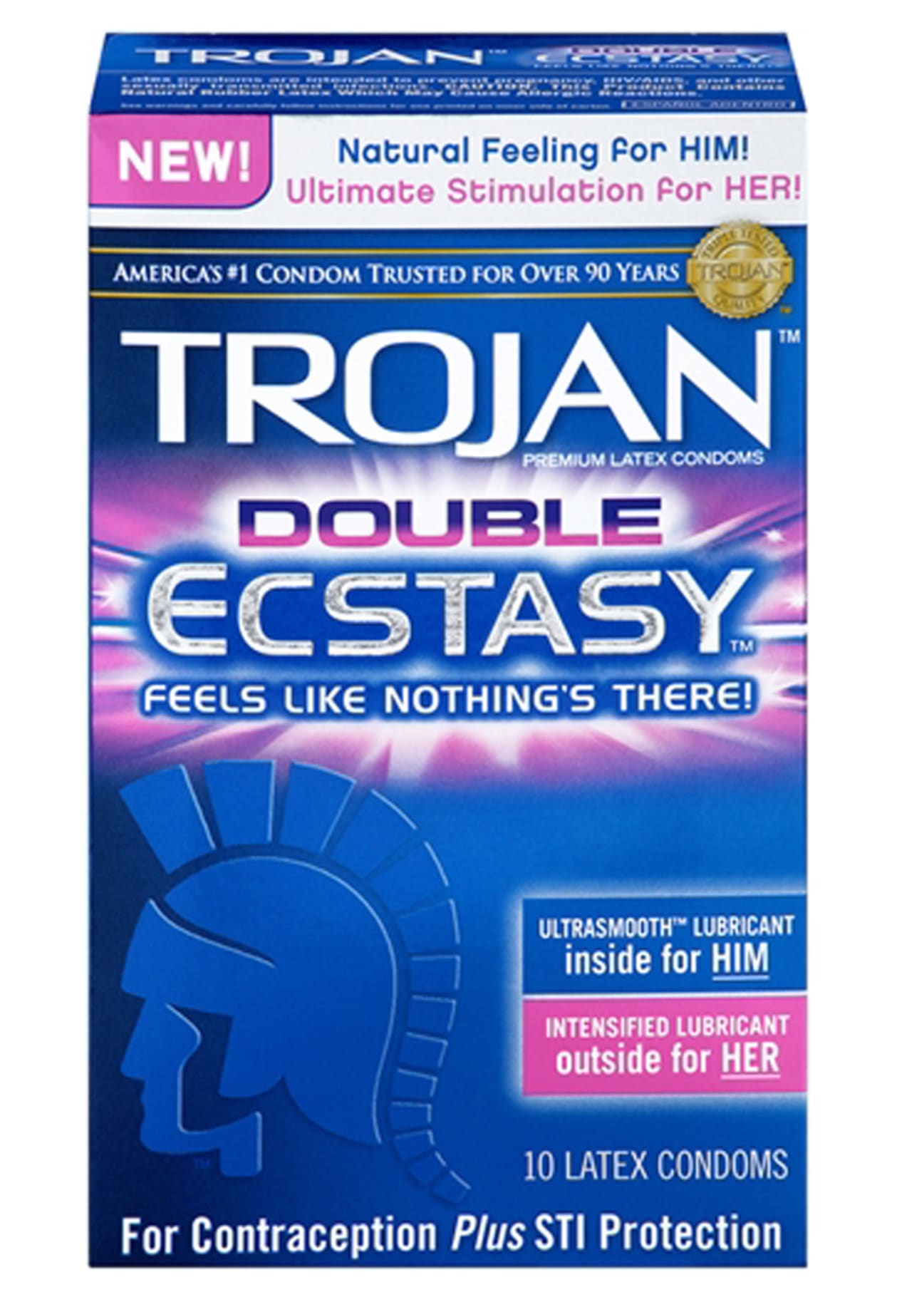 Trojan Double Ecstasy Condoms - 10 Pack