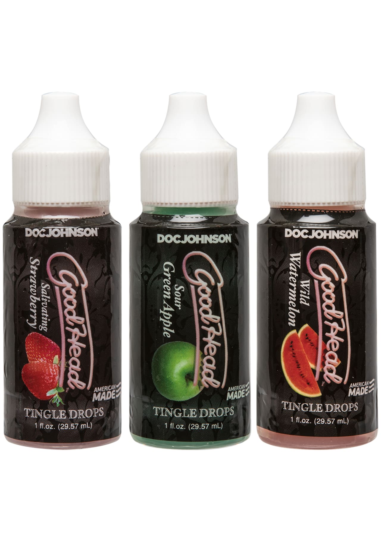 1360-13-BX GoodHead - Tingle Drops - 3-Pack (Watermelon, Green Apple, Strawberry)