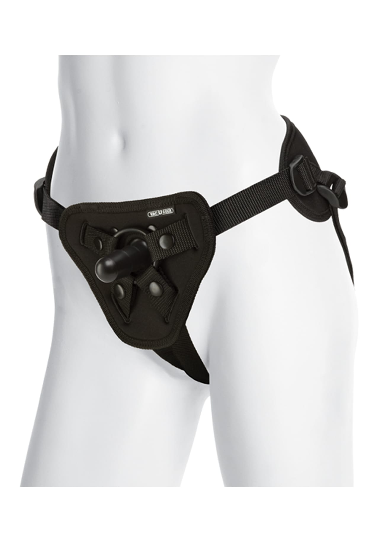 1090-12-BX Vac-U-Lock Platinum Corset Harness with Plug - Black