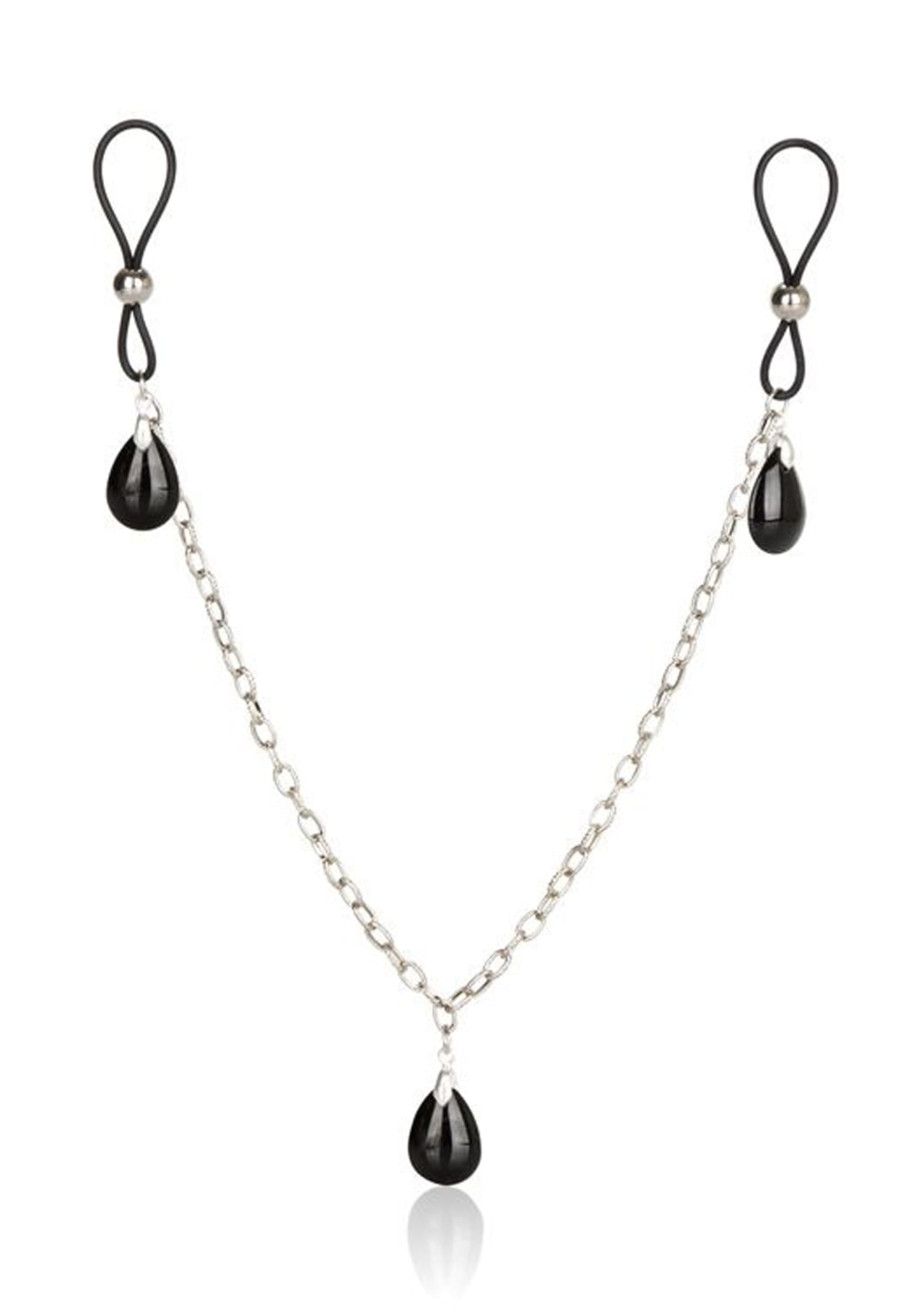 Nipple Play Non-Piercing Nipple Chain Jewelry - Onyx