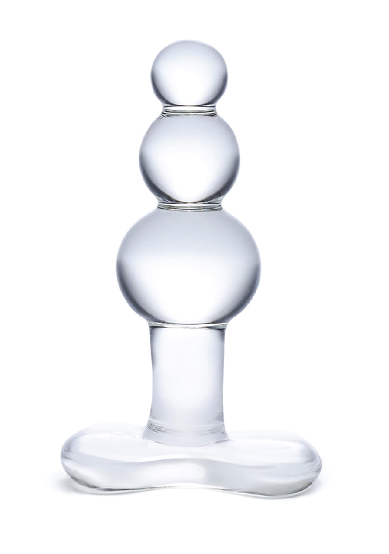 4" Beaded Glass Butt Plug With Tapered Base