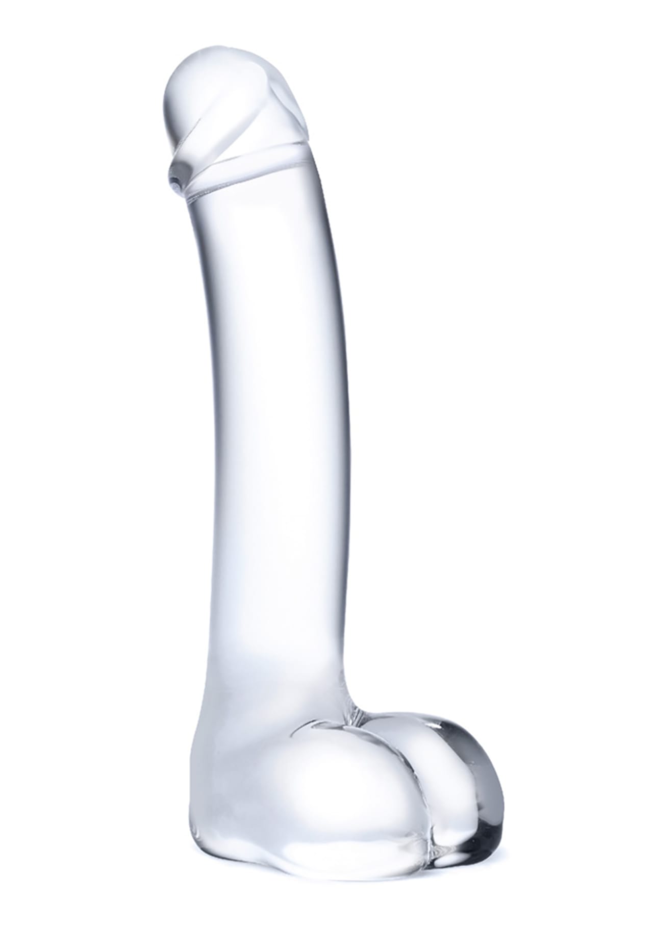 Realistic Curved Glass G-Spot Dildo - 7"
