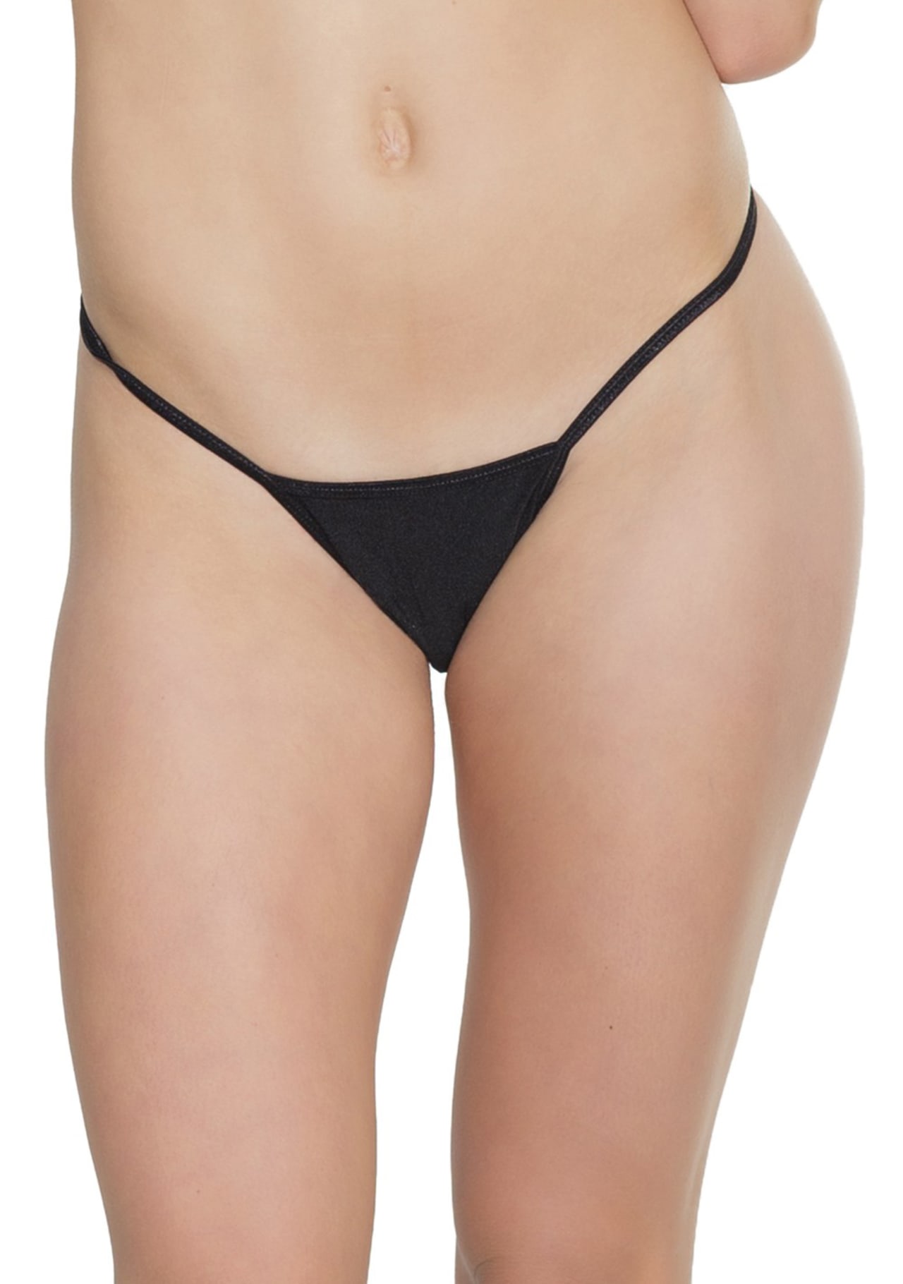 Low Rise Lycra G-String - Black - One Size