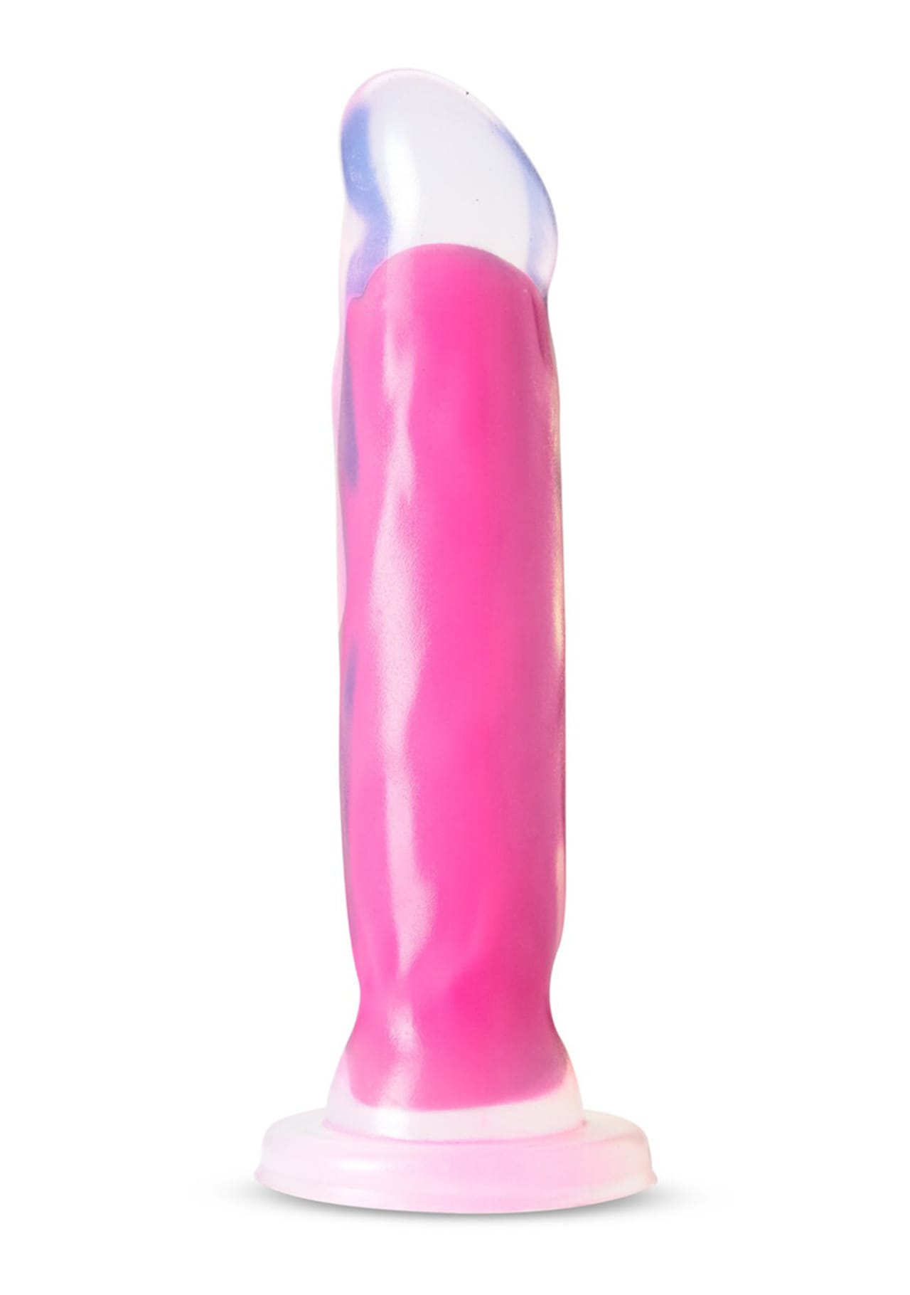 Neo Elite - Glow in the Dark - Marquee - 8" Silicone Dual Density Dildo - Neon Pink