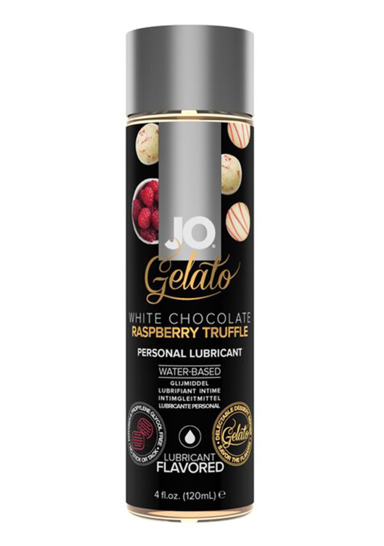 JO Gelato Water-Based Flavored Lubricant - White Chocolate Raspberry Truffle - 4 oz.