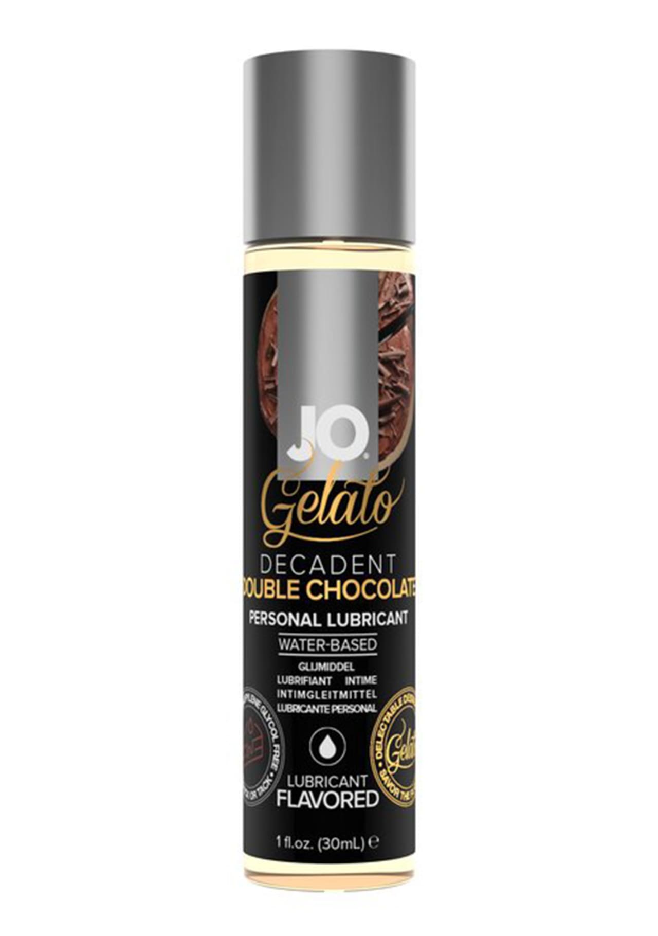 JO Gelato Water-Based Flavored Lubricant - Decadent Double Chocolate - 1 oz.