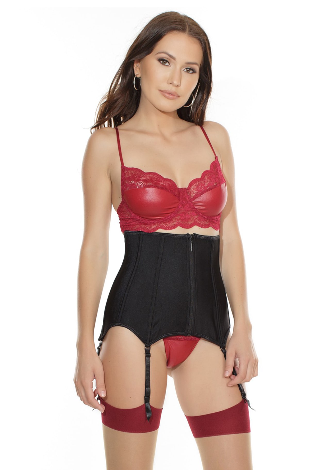 Fully Boned Stretchy Knit Waist Cincher - Medium
