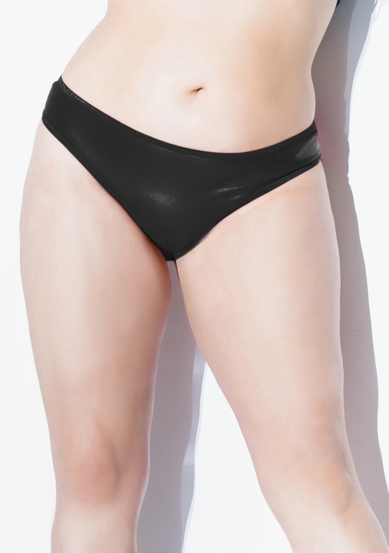 Matte Wet Look Thong - Queen Size - Black