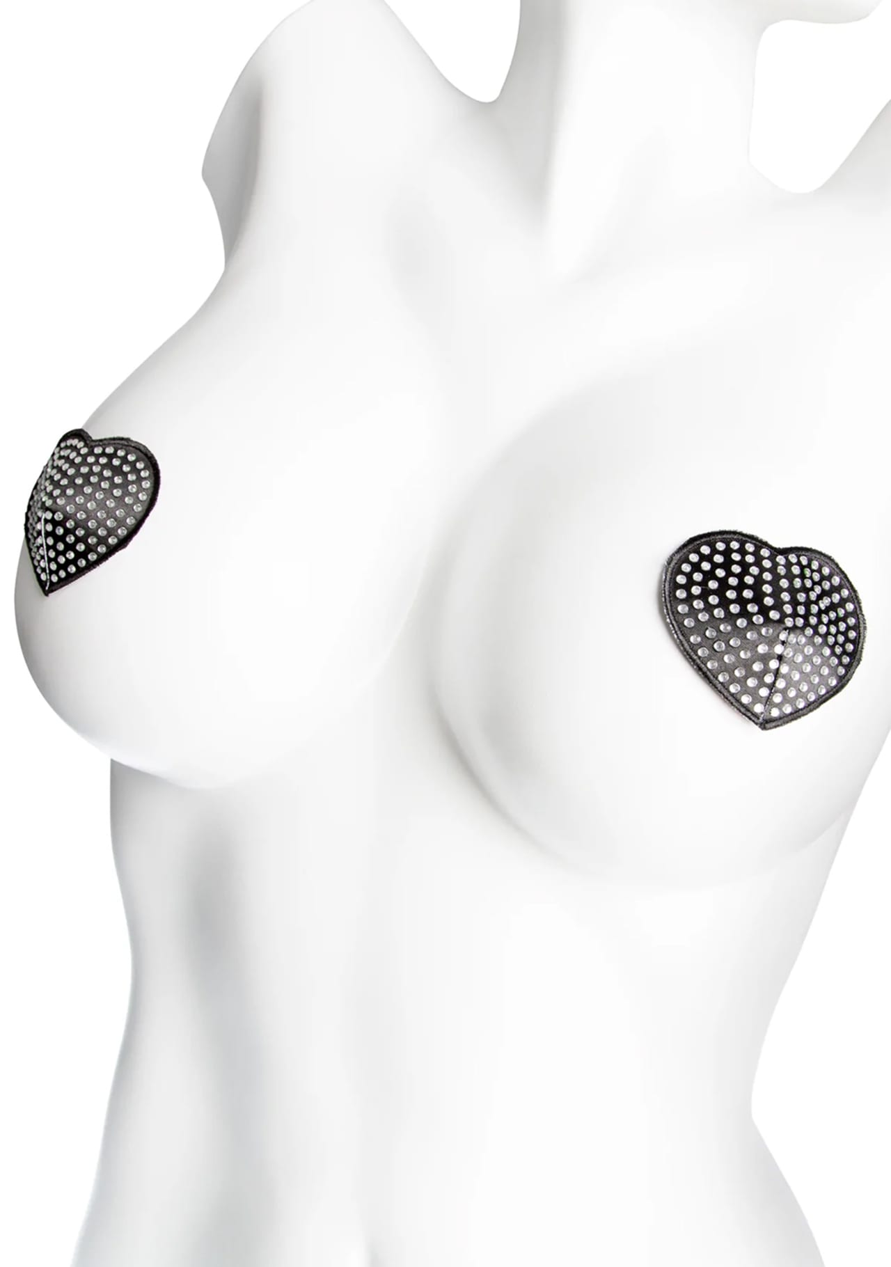 Heart Shaped Rhinestone Pasties - Silver