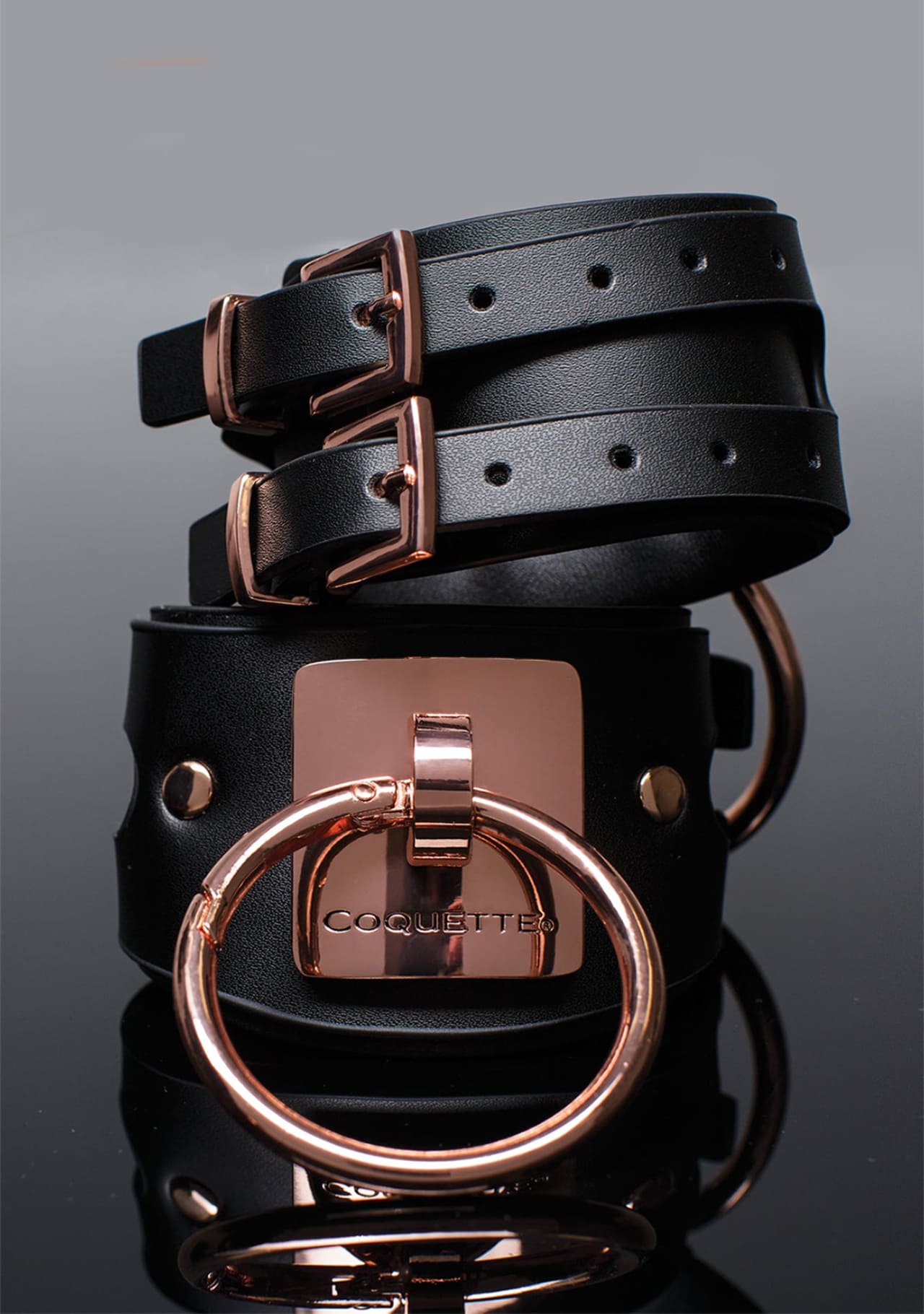 Vega Leather Handcuffs - Black