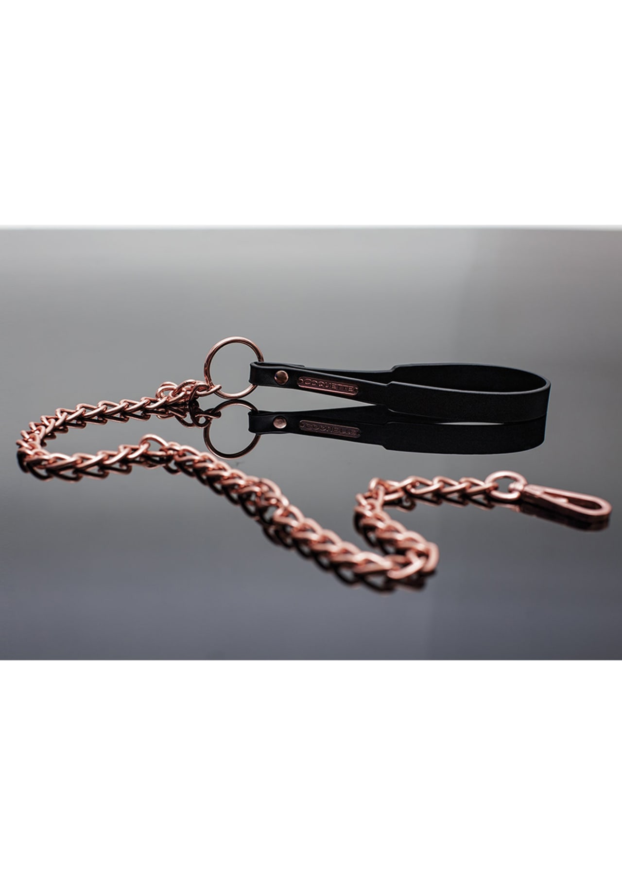 Rose Gold Metal Leash - Black