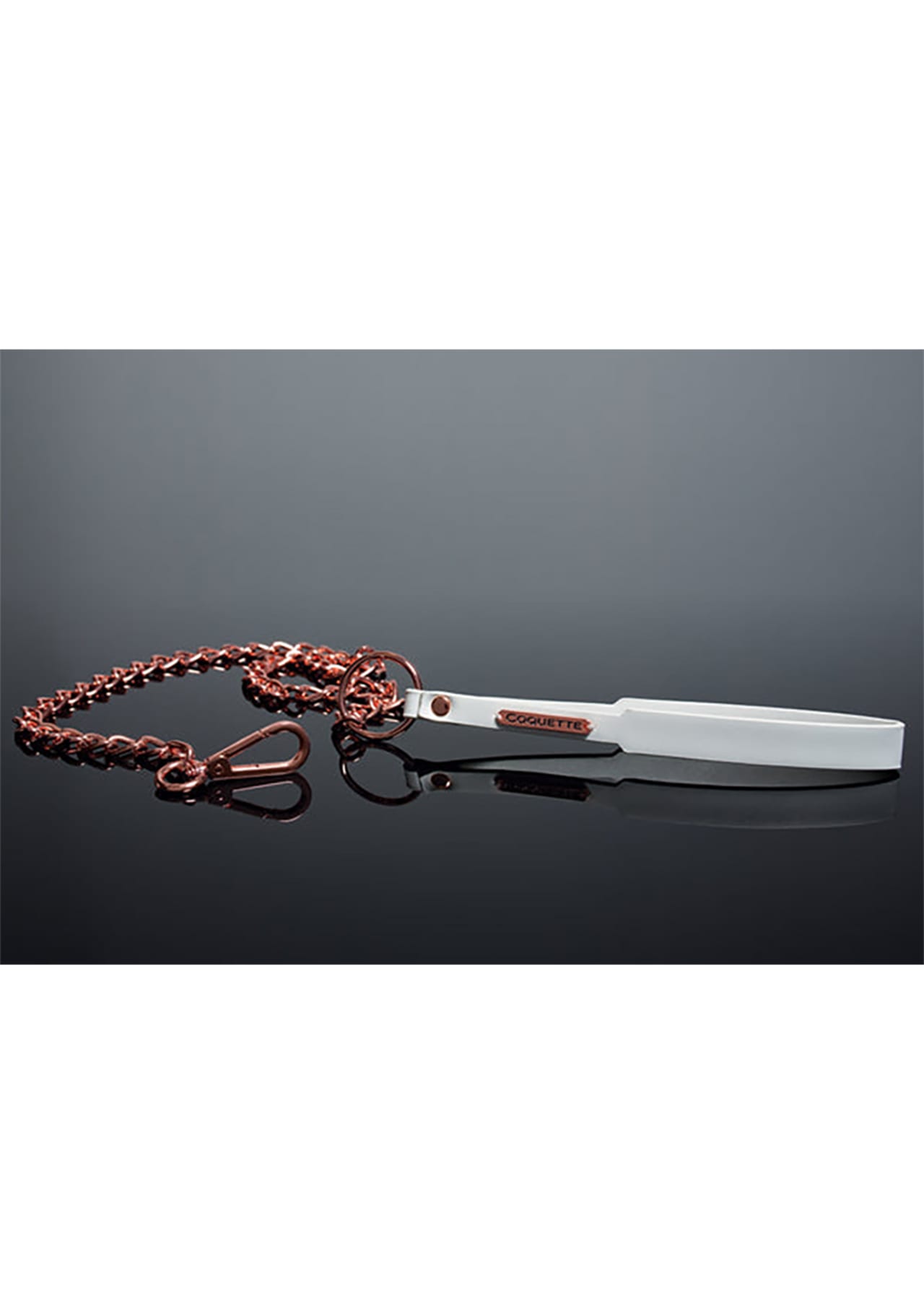 Rose Gold Metal Leash - White