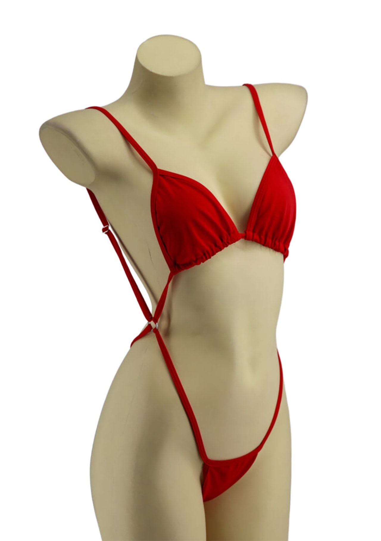Minimalist Strappy One Piece - Red