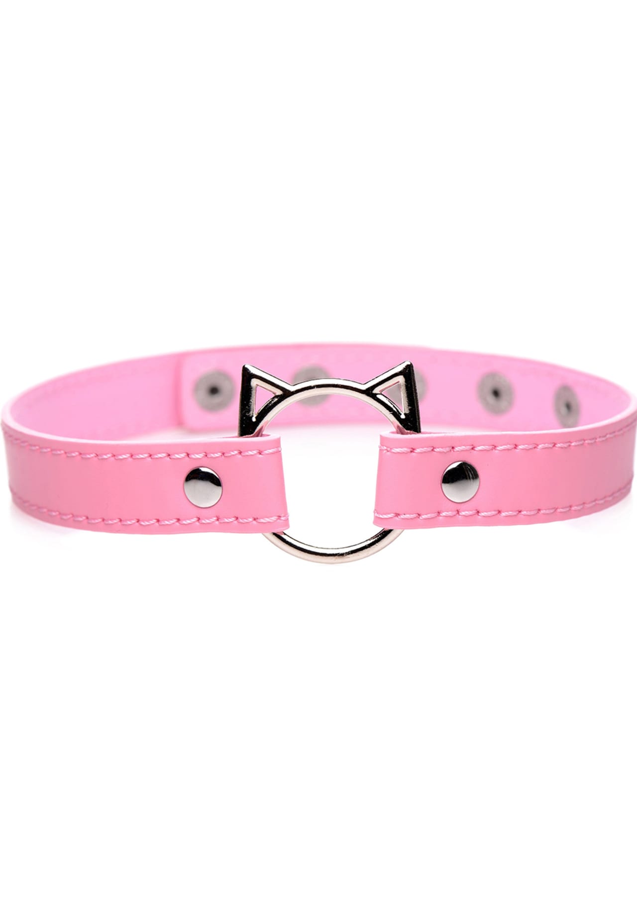 Kinky Kitty Ring Slim Choker - Pink