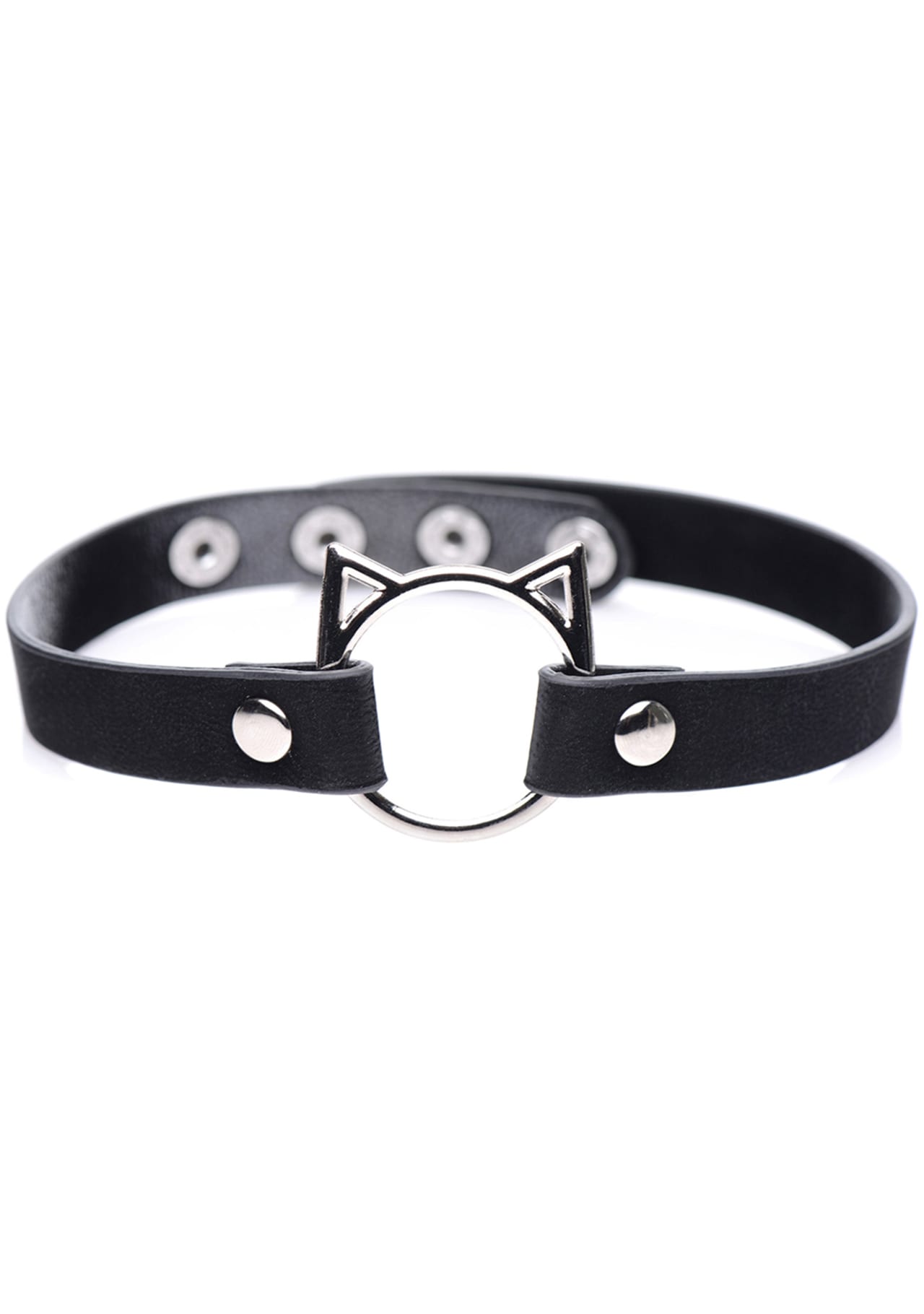 Kinky Kitty Ring Slim Choker - Black