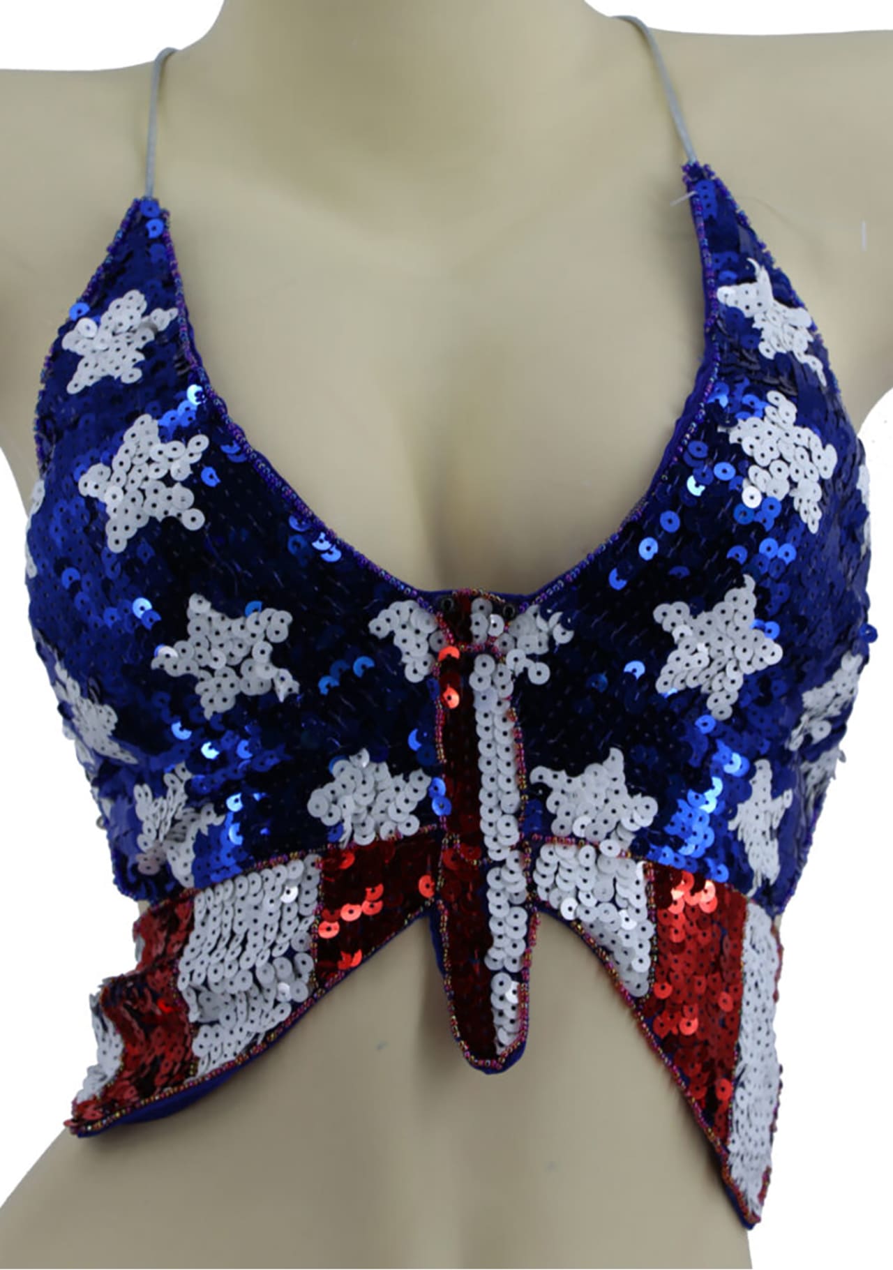 Sequined Stars and Stripes Butterfly Top - One Size
