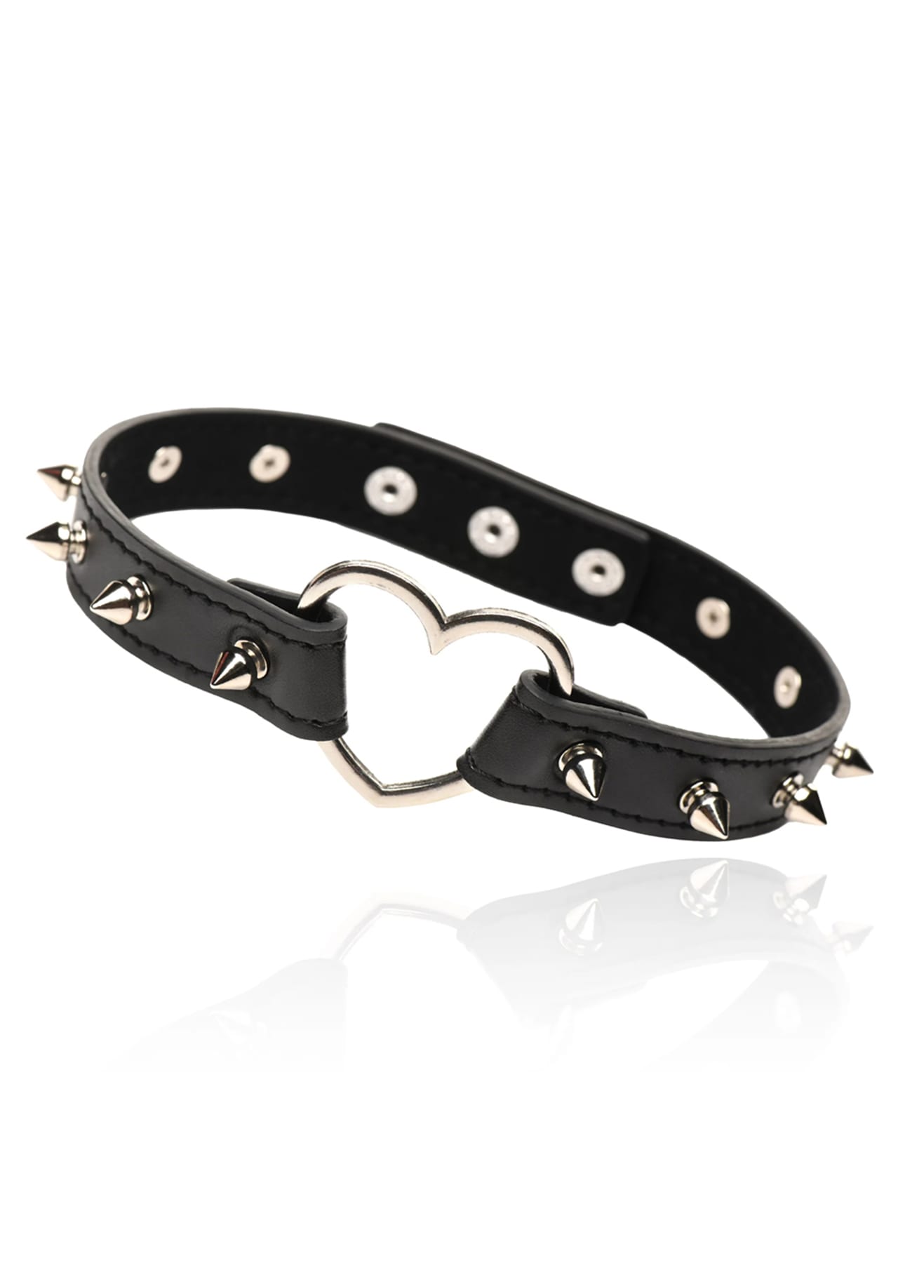 Spiked Heart Choker - Black