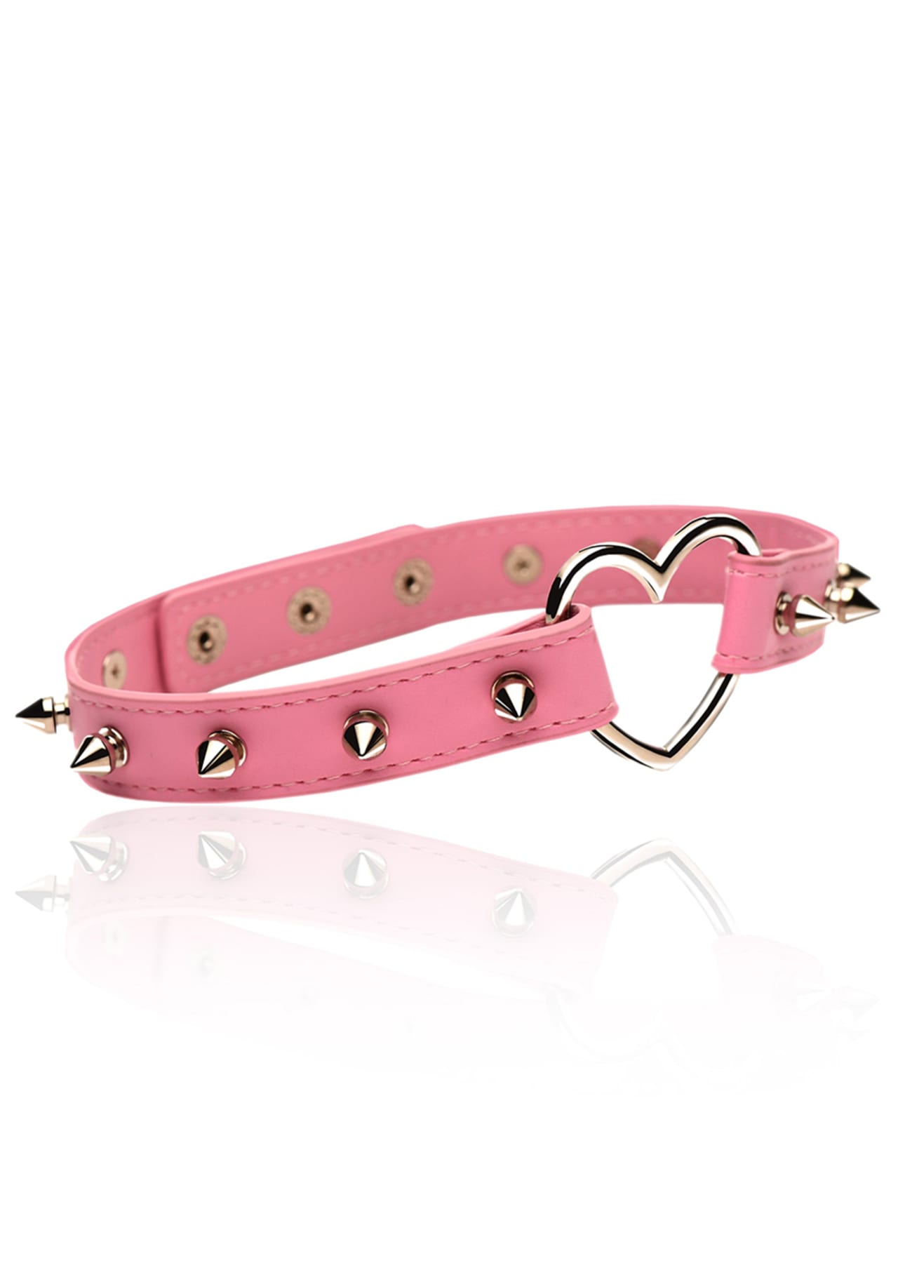 Spiked Heart Choker - Pink