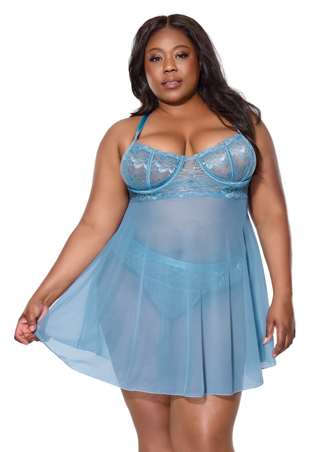 Between Dreams Babydoll and Thong - 1X/2X