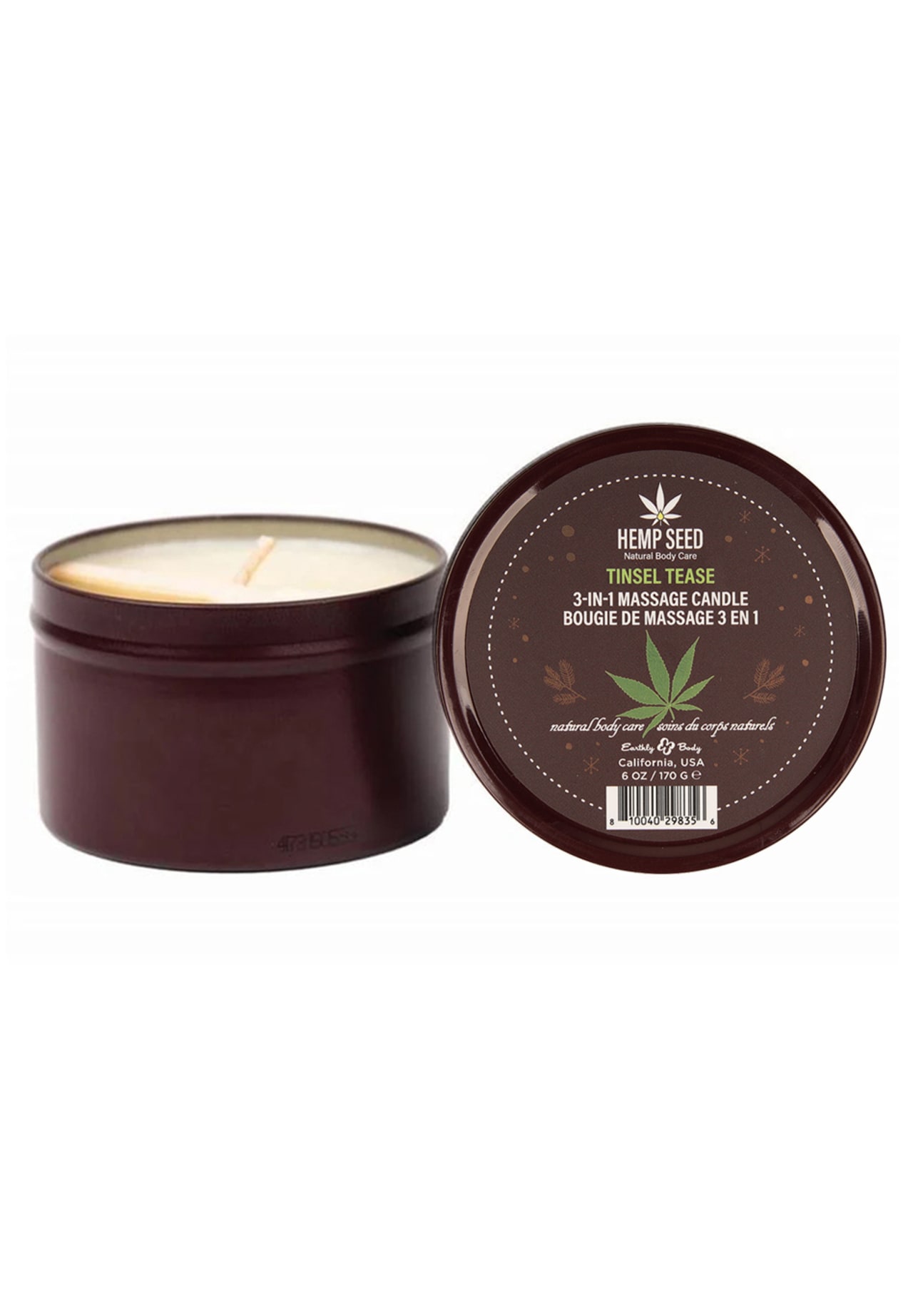 Hemp Seed 3-In-1 Massage Candle - Tinsel Tease