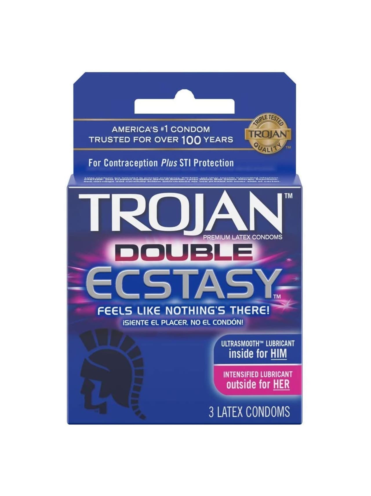 Trojan Double Ecstasy Condoms - 3 Pack
