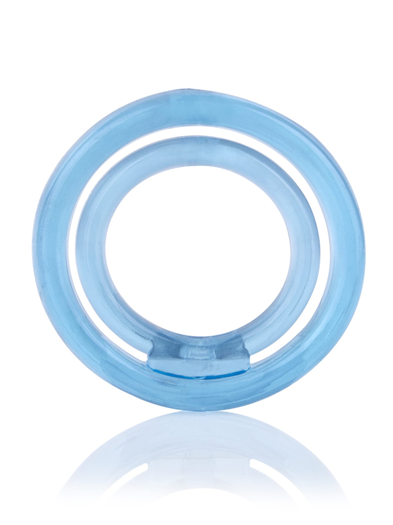 RingO 2 Stretchy Double Cock Ring - Blue