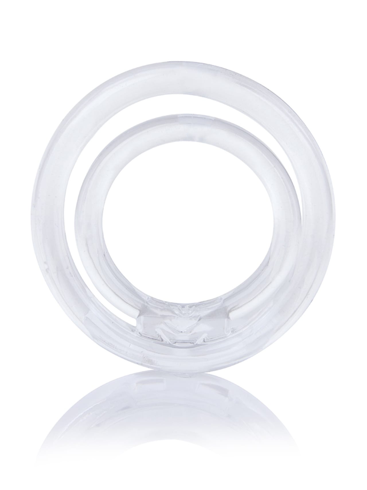 RingO 2 Stretchy Double Cock Ring - Clear