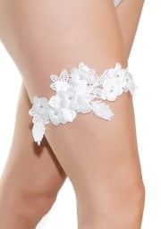 Floral Applique Leg Garter One Size