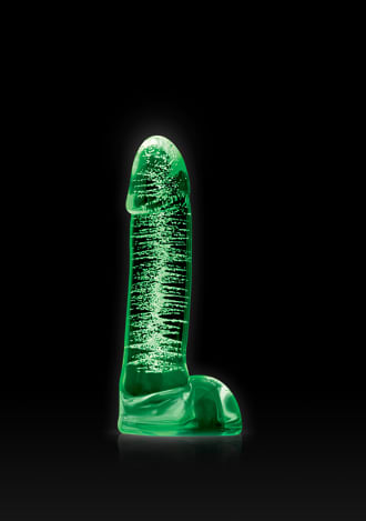 Firefly Glass Smooth Ballsey Dildo - Glow In The Dark