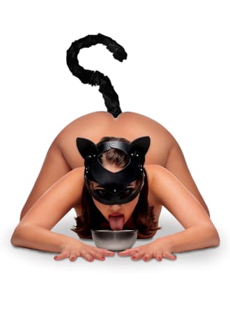 Cat Tail Anal Plug And Mask Set