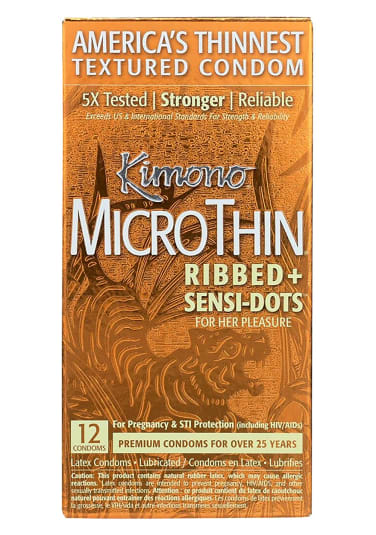 Kimono MicroThin Ribbed + Sensi-Dots Condoms