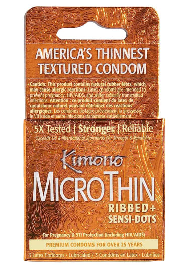 Kimono MicroThin Ribbed + Sensi-Dots Condoms