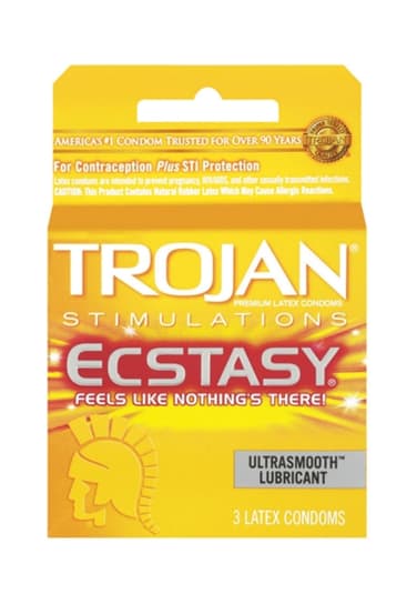 Trojan Ecstasy Ultrasmooth Lubricated Condoms - 3 Pack