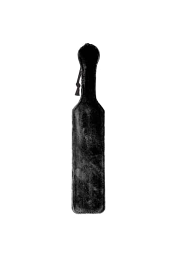 Black Fur and Leather Paddle - 15"