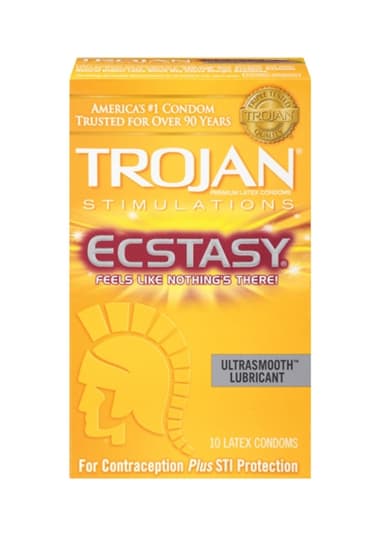 Trojan Ecstasy Ultrasmooth Lubricated Condoms - 10 Pack