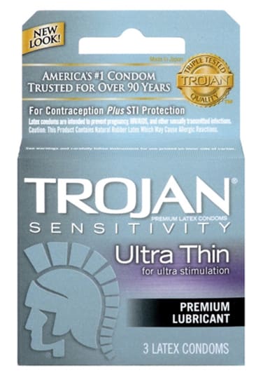 Trojan Ultra Thin Premium Lubricant Condoms - 3 Pack