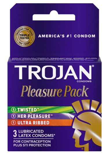 Trojan Pleasure Pack Condoms - 3 Pack
