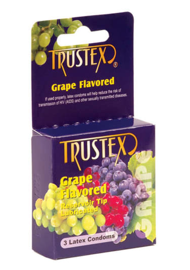 Trustex Flavored Lubricated Condom 3 Pack - Grape