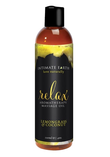 Intimate Earth RELAX Aromatherapy Massage Oil - Lemongrass and Coconut