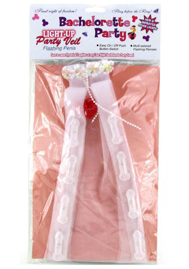 Bachelorette Party Light-Up Veil - Flashing Penis