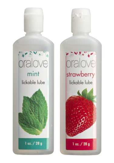 Oralove Dynamic Duo Lickable Lubes - Strawberry and Mint