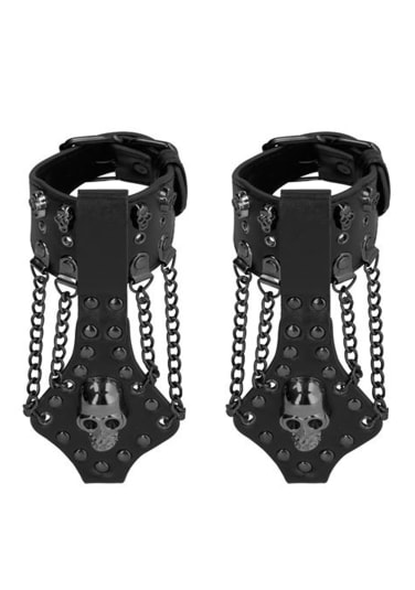 Ouch! Skulls and Bones Handcuffs with Skulls and Chains