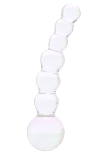 5" Curved Glass Beaded Dildo