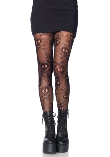 Pirate Booty Skull Net Pantyhose