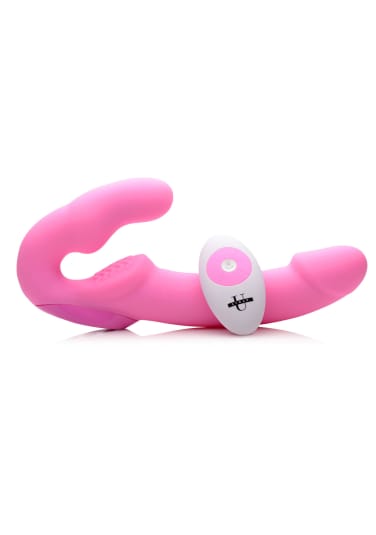Urge Remote Controlled Vibrating Silicone Strapless Strap-On