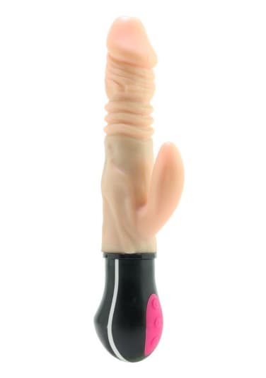 Natural Real Skin Hot Cock Rotating Thruster Vibe in Flesh